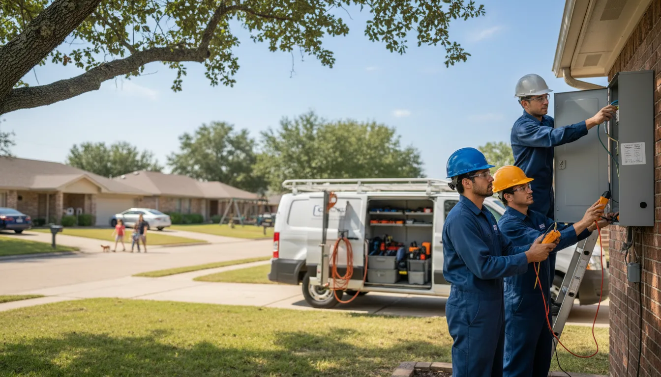 Certified electrician providing emergency electrical services in Muldoon, TX